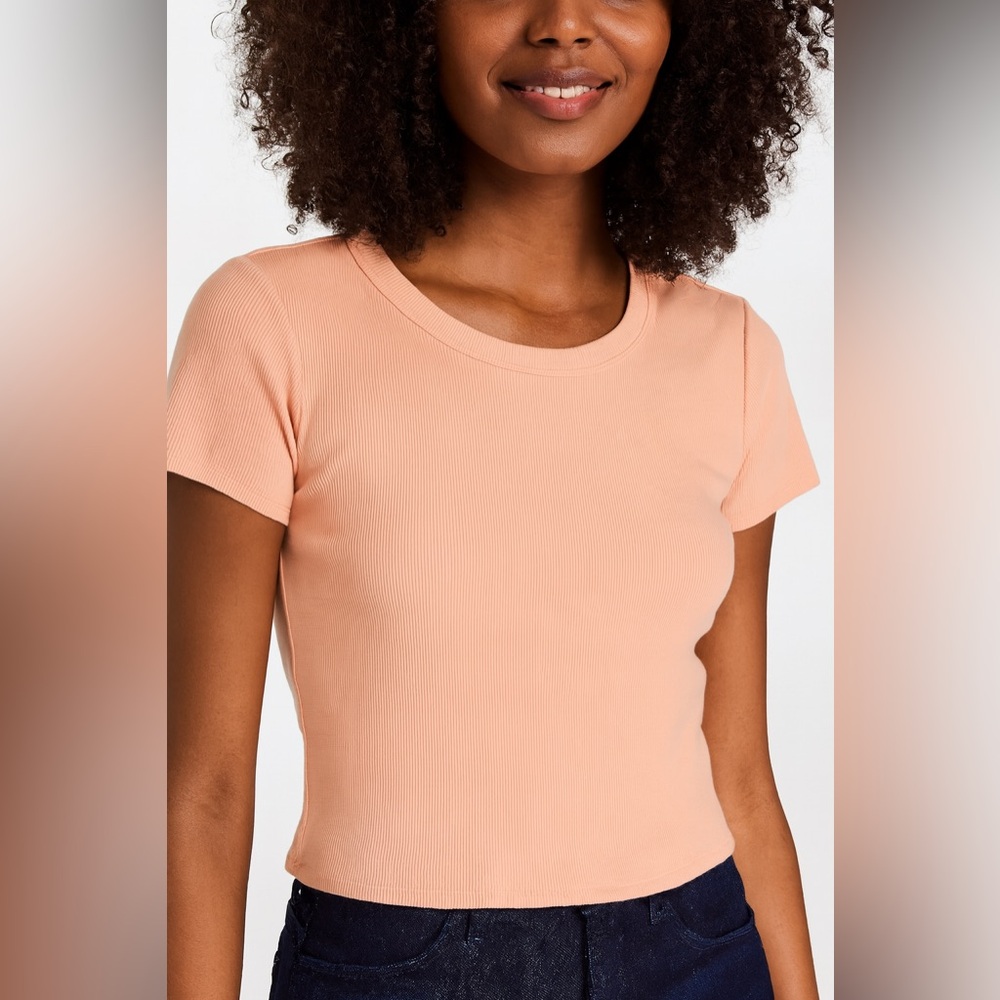 Wilfred Free – Peach Ribbed Crop Top – Size M ART